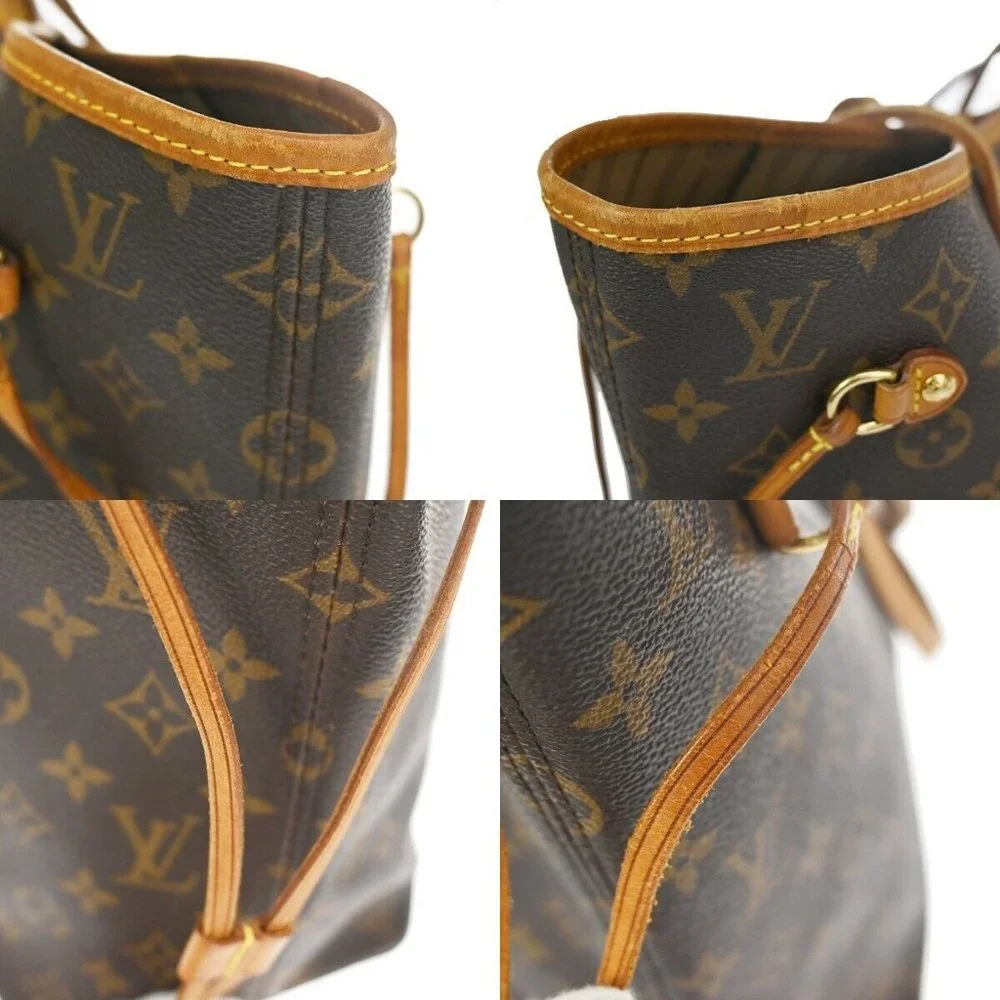 LOUIS VUITTON Neverfull MM Shoulder Tote Bag Monogram Leather